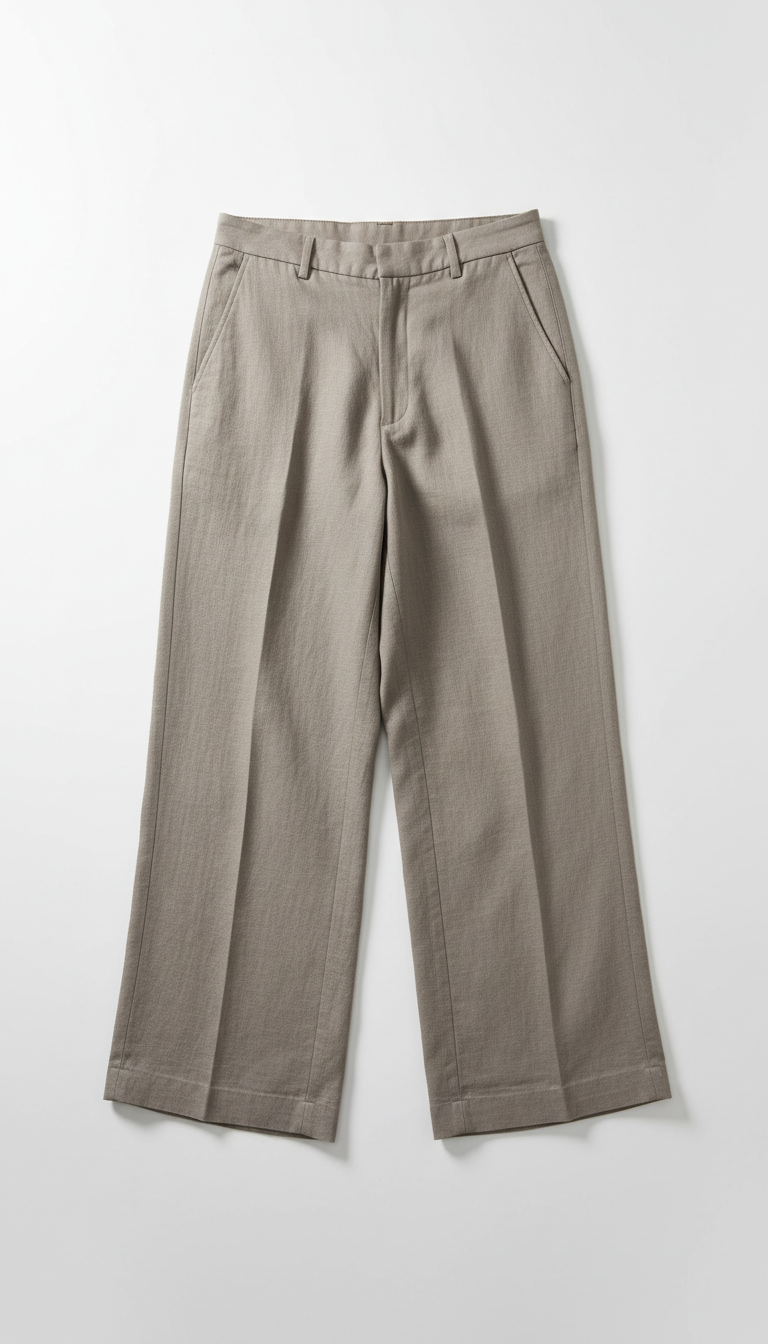 Taupe Wide-Leg Trousers