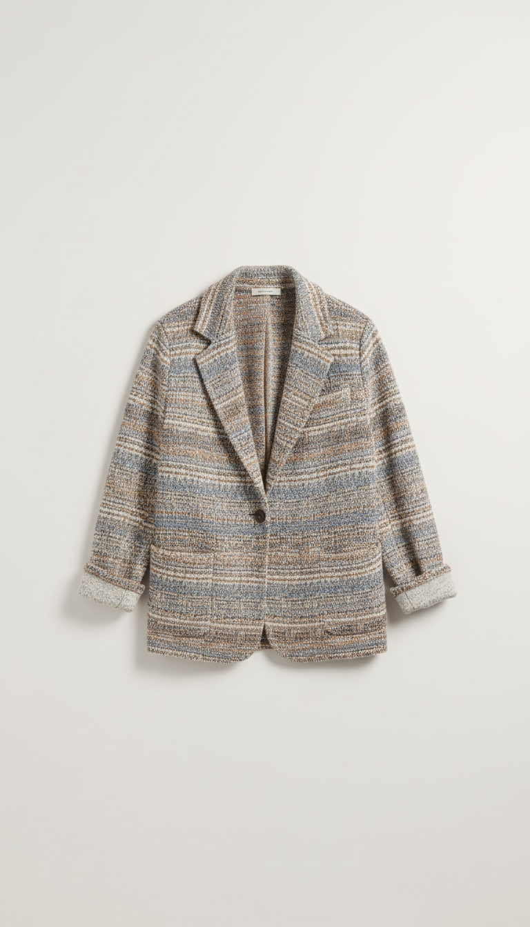 Structured Knit Blazer with Stretch